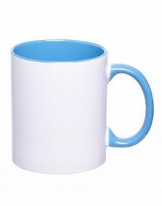 The mug is ceramic for sublimation with a colored handle and colored inside Blue tsp-1406/200 фото