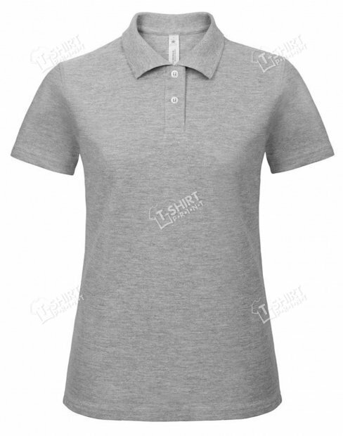 Women's polo t-shirt B&C ID.001 /WOMEN tsp-ID.001/LADY/HeatherGrey фото