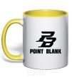 Mug with a colored handle POINT BLANK yellow фото