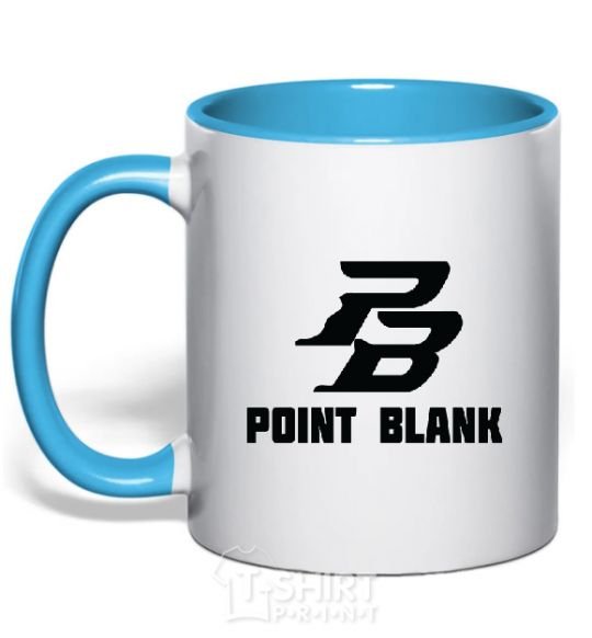 Mug with a colored handle POINT BLANK sky-blue фото