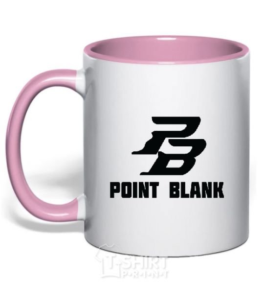 Mug with a colored handle POINT BLANK light-pink фото