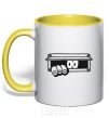 Mug with a colored handle Kukusiki yellow фото