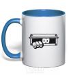 Mug with a colored handle Kukusiki royal-blue фото