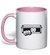 Mug with a colored handle Kukusiki light-pink фото