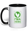 Mug with a colored handle GMA NEMA black фото