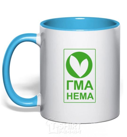Mug with a colored handle GMA NEMA sky-blue фото