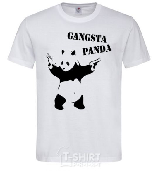 Men's T-Shirt GANGSTA PANDA White фото