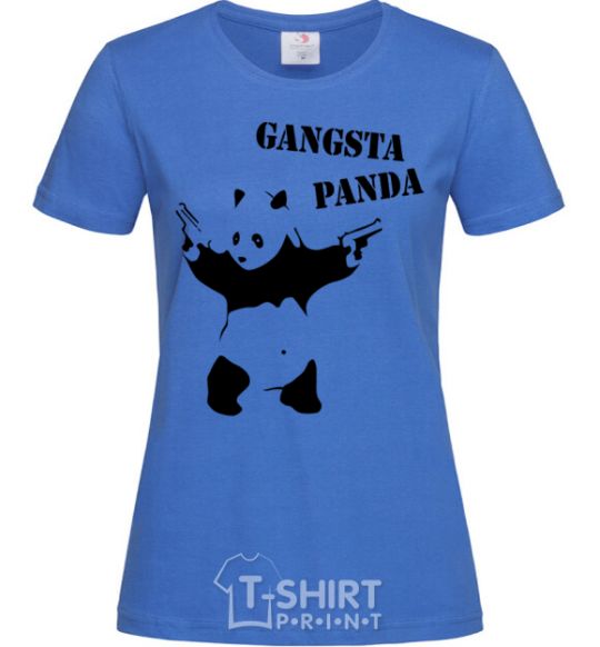 Women's T-shirt GANGSTA PANDA royal-blue фото