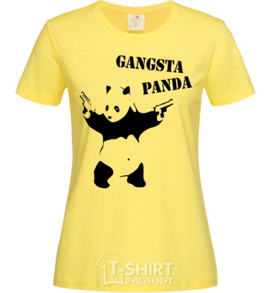 Women's T-shirt GANGSTA PANDA cornsilk фото