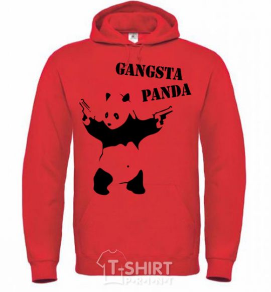 Men`s hoodie GANGSTA PANDA bright-red фото