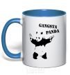 Mug with a colored handle GANGSTA PANDA royal-blue фото