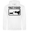 Men`s hoodie FAST FOOD White фото