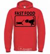 Men`s hoodie FAST FOOD bright-red фото