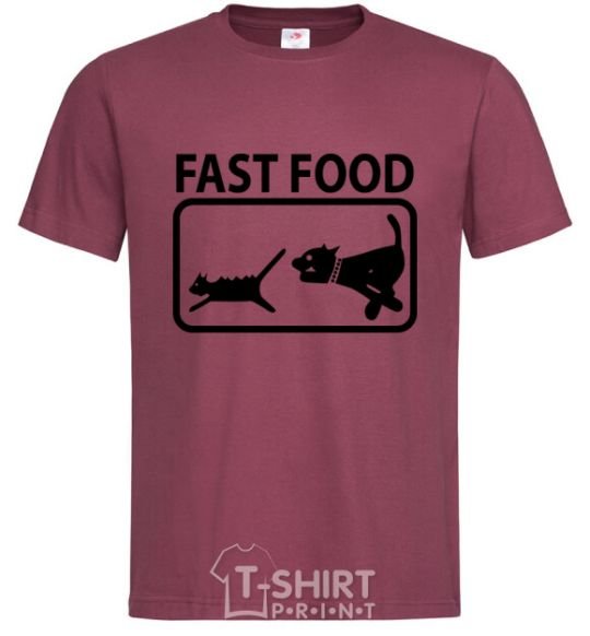 Мужская футболка FAST FOOD Бордовый фото