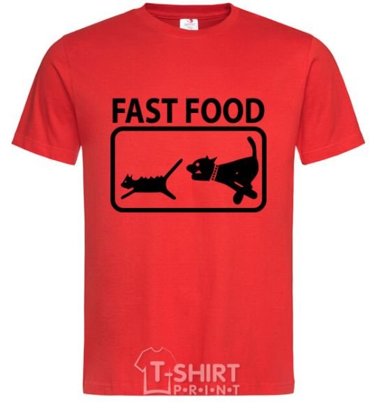 Мужская футболка FAST FOOD Красный фото