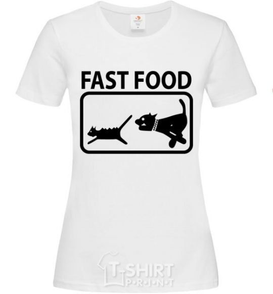 Women's T-shirt FAST FOOD White фото