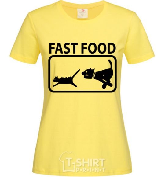 Women's T-shirt FAST FOOD cornsilk фото