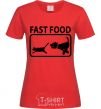 Women's T-shirt FAST FOOD red фото