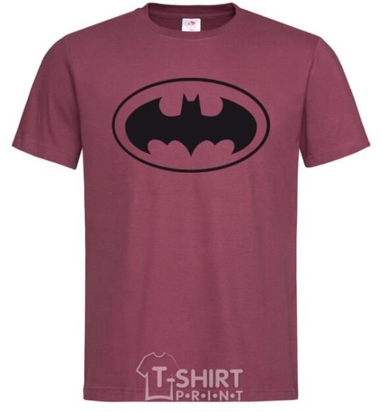 Men's T-Shirt BATMAN logo burgundy фото