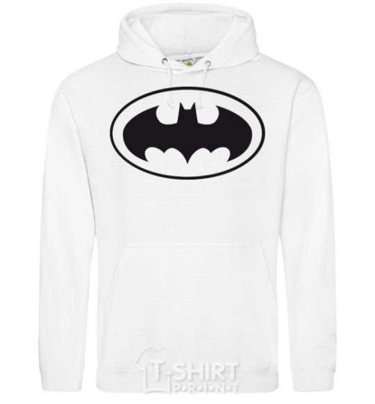 Men`s hoodie BATMAN logo White фото