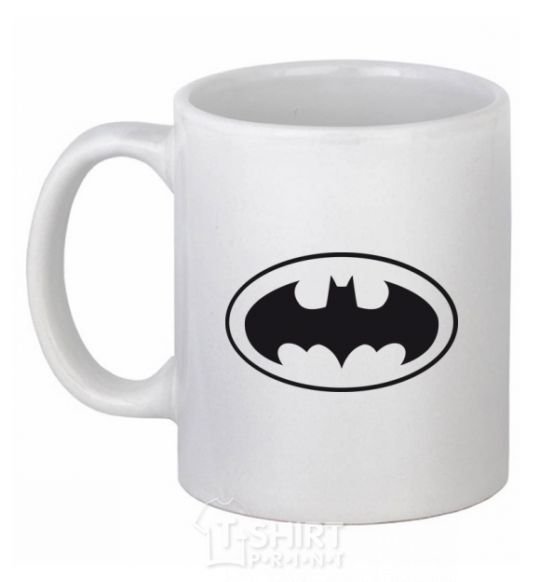 Ceramic mug BATMAN logo White фото