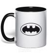 Mug with a colored handle BATMAN logo black фото