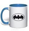 Mug with a colored handle BATMAN logo royal-blue фото