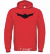 Men`s hoodie BAT black bright-red фото
