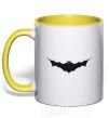 Mug with a colored handle BAT black yellow фото