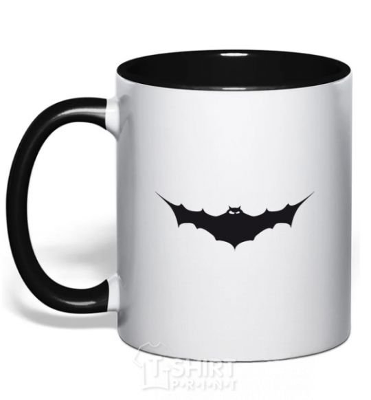 Mug with a colored handle BAT black black фото