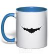 Mug with a colored handle BAT black royal-blue фото