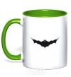 Mug with a colored handle BAT black kelly-green фото