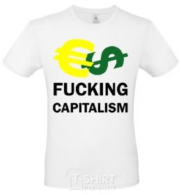 Men's T-Shirt FUCKING CAPITALISM White фото