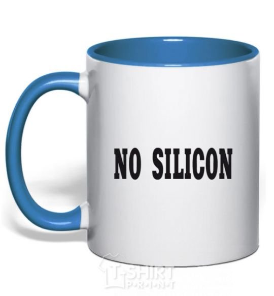 Mug with a colored handle NO SILICON royal-blue фото