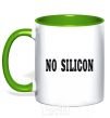 Mug with a colored handle NO SILICON kelly-green фото