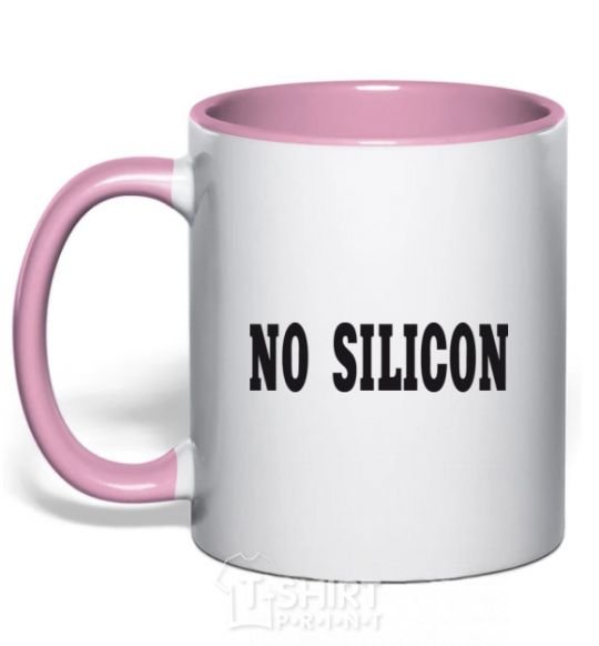 Mug with a colored handle NO SILICON light-pink фото