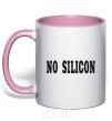 Mug with a colored handle NO SILICON light-pink фото