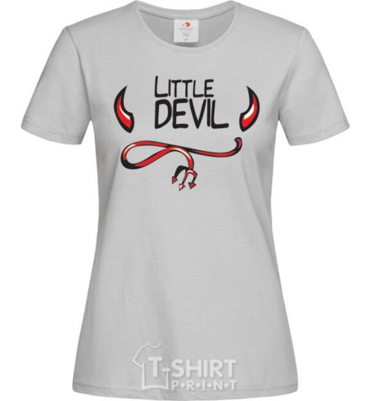 Women's T-shirt LITTLE DEVIL grey фото