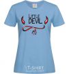 Women's T-shirt LITTLE DEVIL sky-blue фото