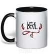 Mug with a colored handle LITTLE DEVIL black фото