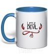 Mug with a colored handle LITTLE DEVIL royal-blue фото