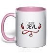 Чашка с цветной ручкой LITTLE DEVIL Нежно розовый фото