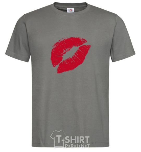 Men's T-Shirt LIPS dark-grey фото