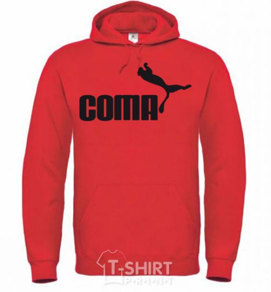 Men`s hoodie COMA bright-red фото