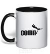 Mug with a colored handle COMA black фото