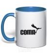 Mug with a colored handle COMA royal-blue фото