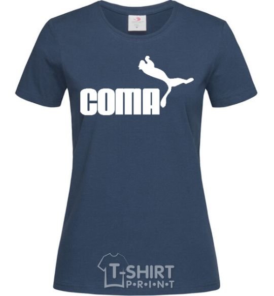 Women's T-shirt COMA navy-blue фото