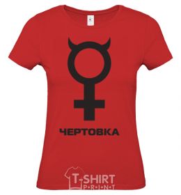 Women's T-shirt ЧЕРТОВКА red фото