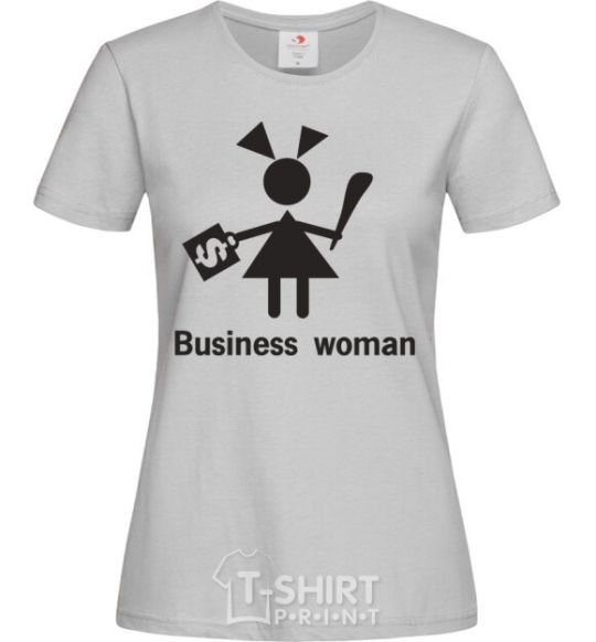 Women's T-shirt BUSINESS WOMAN grey фото