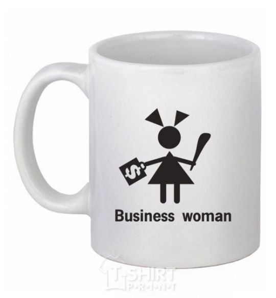 Ceramic mug BUSINESS WOMAN White фото